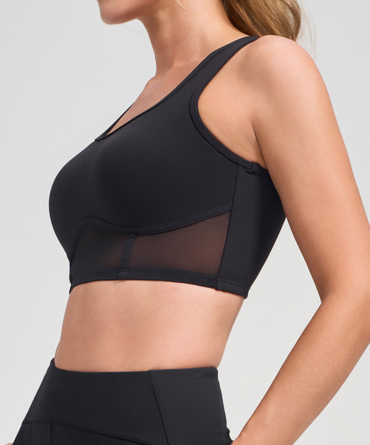 Anywhere Sewn-In Padded Mesh Yoga Bra| Women's Light Support Sports Bra