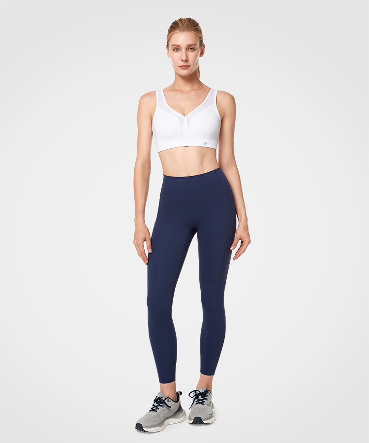 Power V-Neck Adjustable Padded Running Bra | Women's High Support Sports Bra