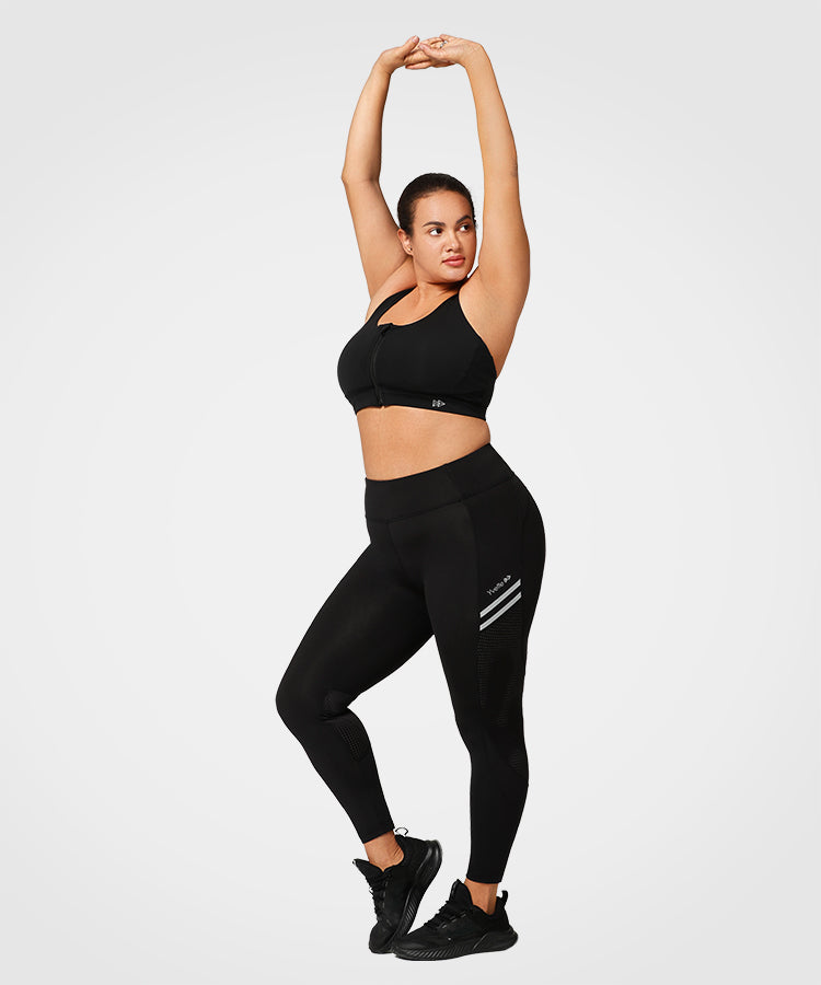 Reggiseno da corsa imbottito con cerniera frontale incrociata Power | Reggiseno sportivo ad alto sostegno da donna