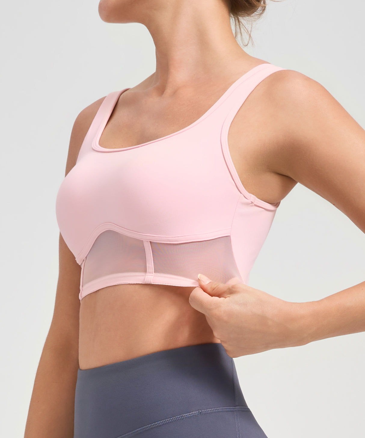 Anywhere Sewn-In Padded Mesh Yoga Bra| Women's Light Support Sports Bra