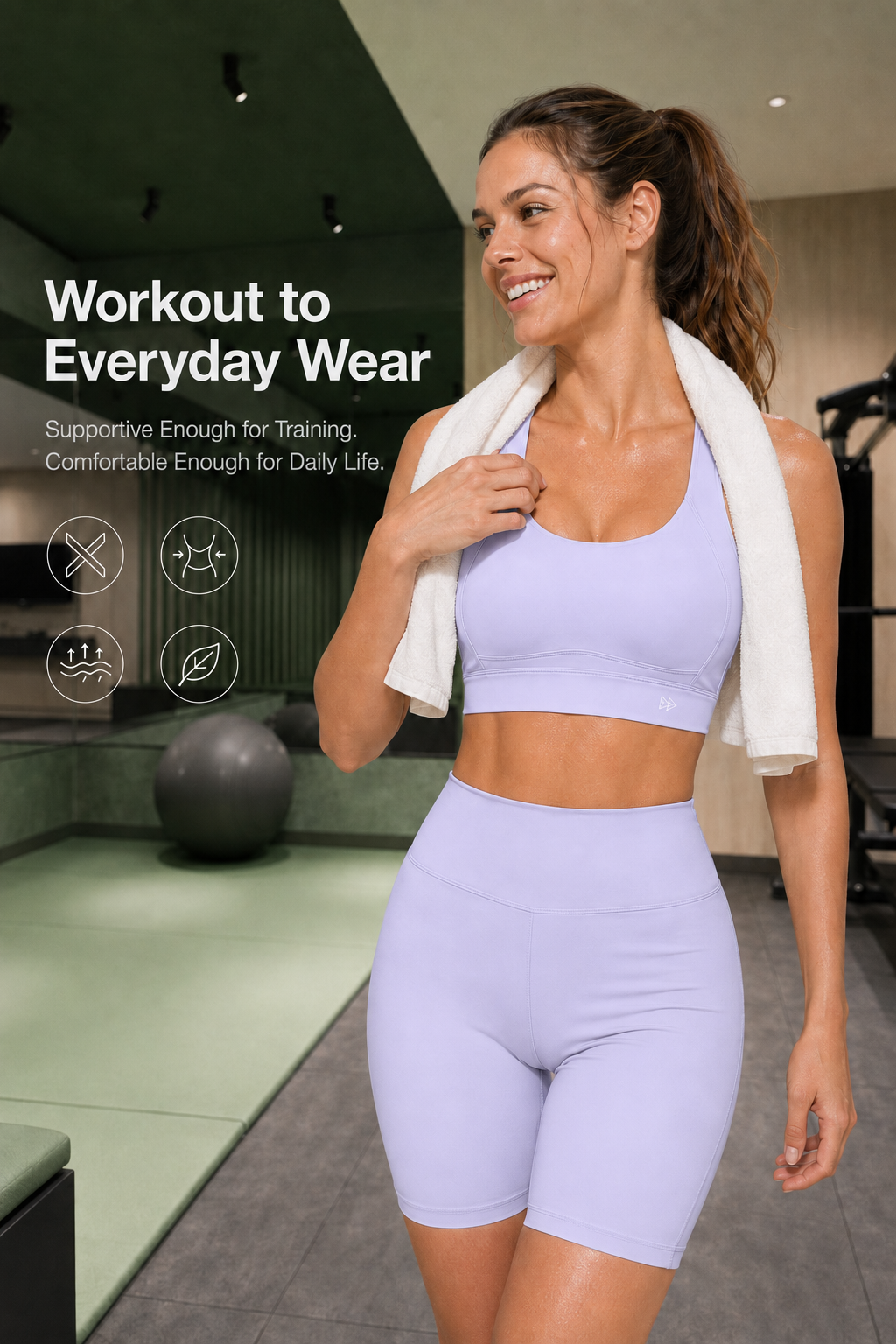 Sujetador deportivo Echo Natural Shine con espalda abierta para correr | Sujetador deportivo de alta sujeción para mujer