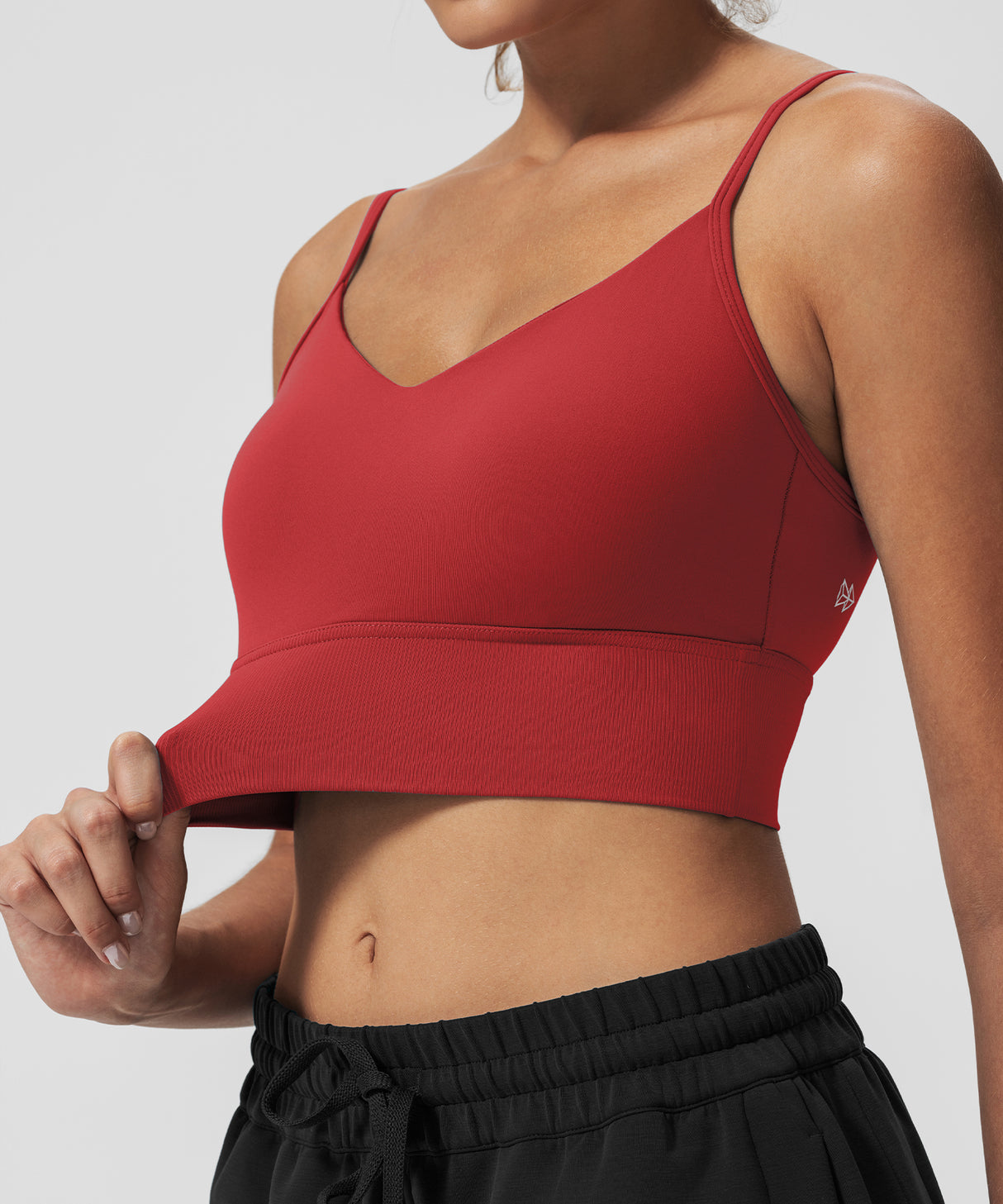 Echo V-Neck Ribbed Padded Yoga Bra | Women's Light Support Sports Bra