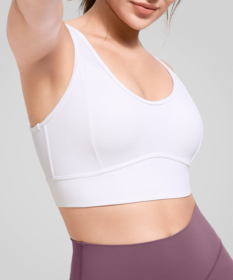 Sujetador deportivo Anywhere con escote redondo y costuras mínimas | Sujetador deportivo de sujeción ligera para mujer