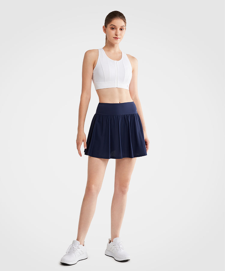 Falda de tenis con bolsillos de malla esculpida | Falda deportiva para mujer