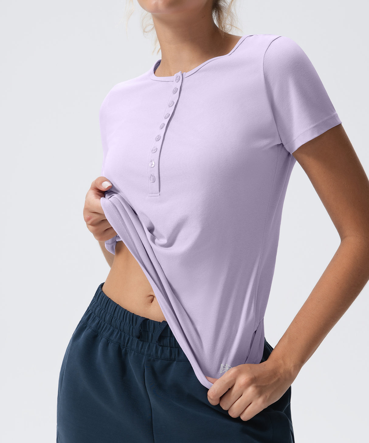 Anywhere Soft & Lightweight Basic Henley T-Shirt| Women's Short Sleeve T-shirt