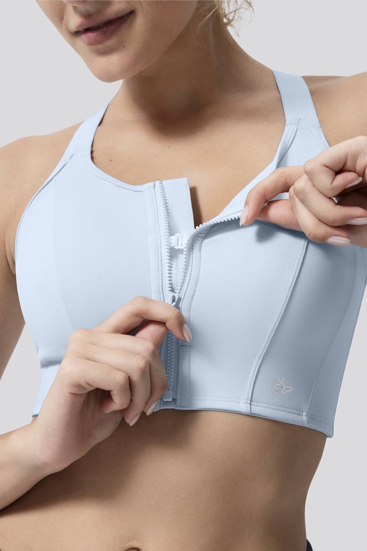 Justerbar sport-bh med Power Zip och framsida | Sport-bh med högt stöd för kvinnor
