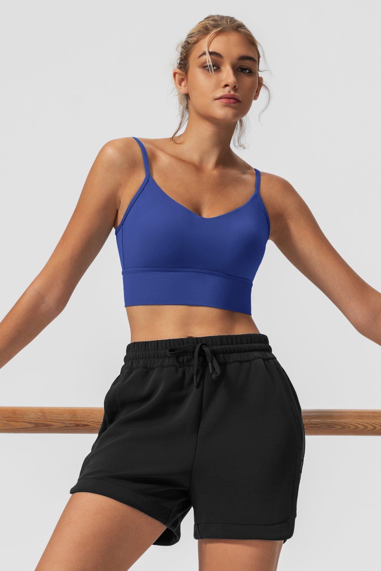 Echo™ V-Neck Ribbed Padded Yoga Bra | Women's Light Support Sports Bra