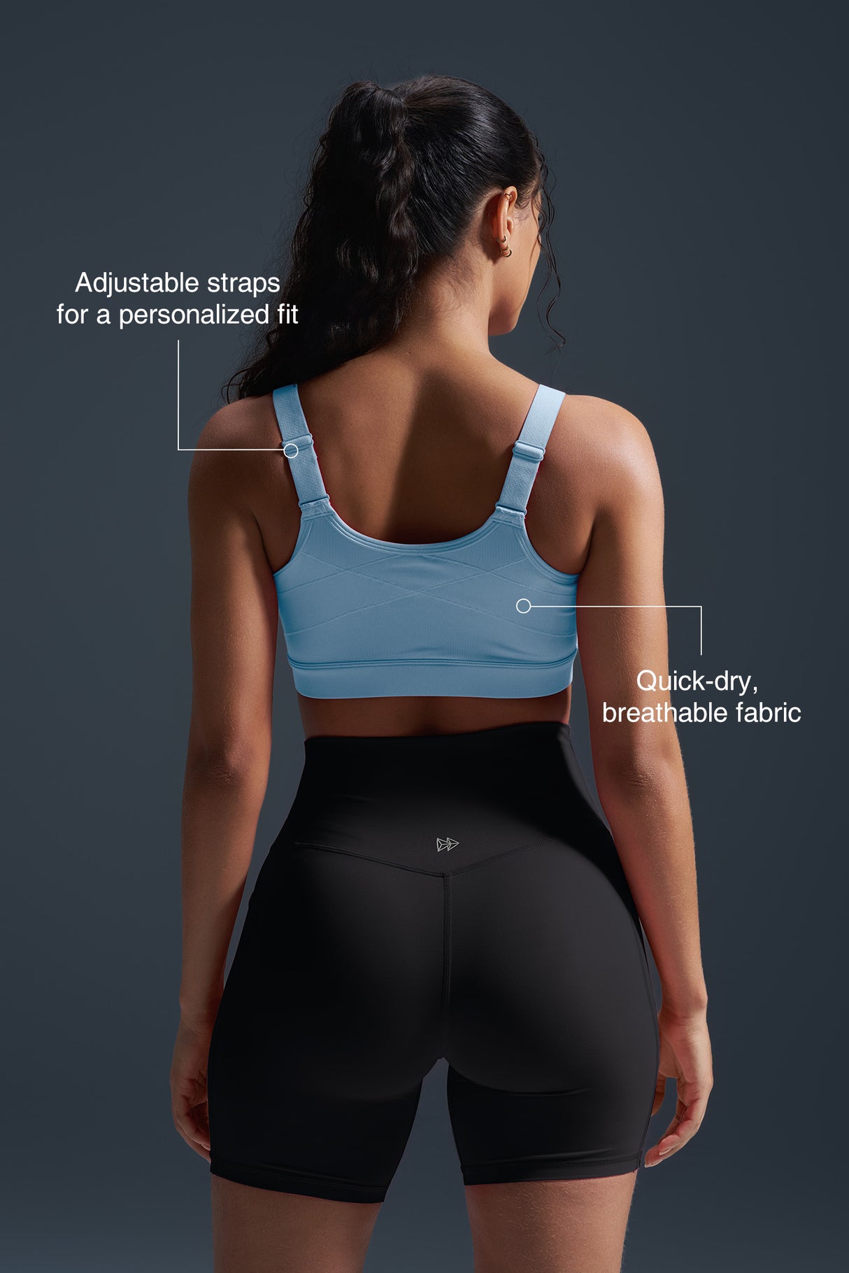 Reggiseno da corsa imbottito con spalline regolabili Power Zip | Reggiseno sportivo ad alto sostegno da donna (taglie forti)