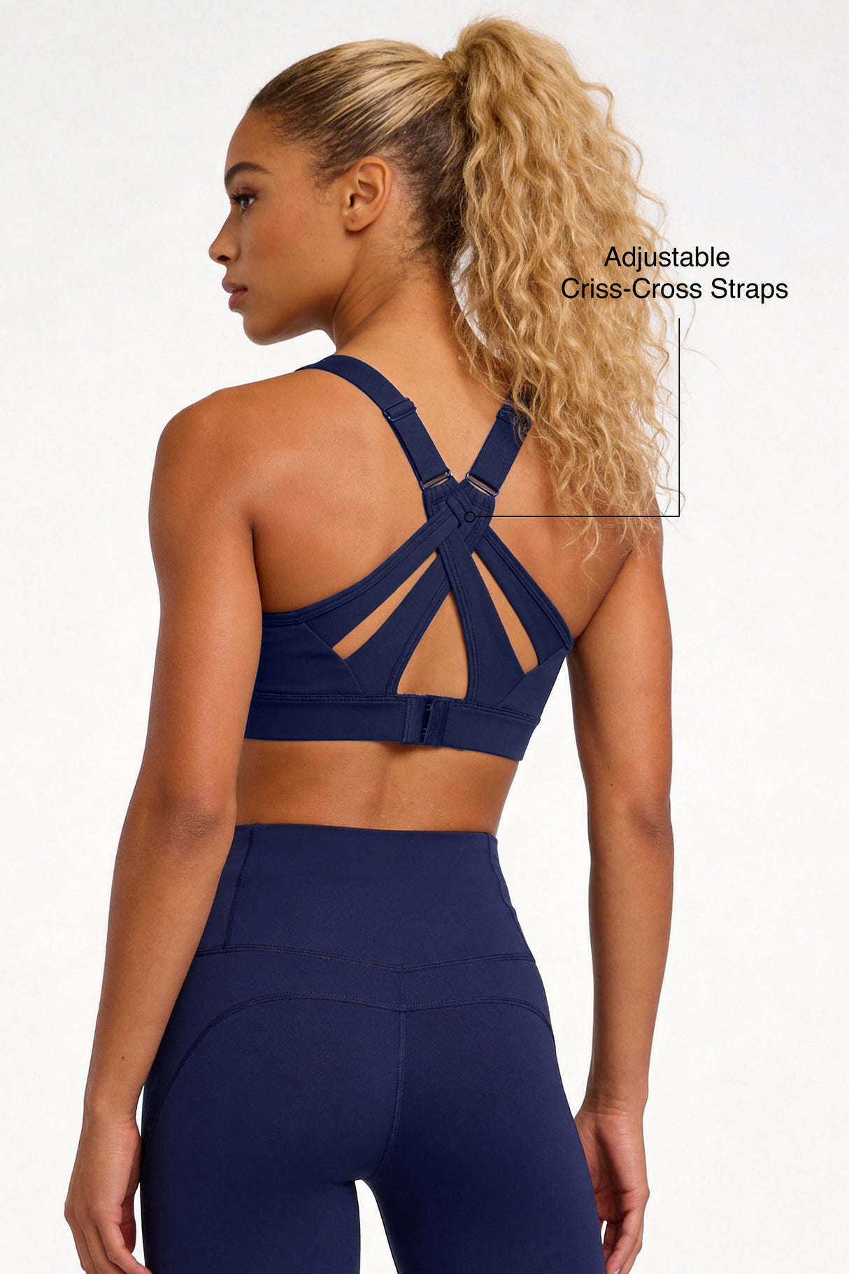 Power™ Adjustable Crisscross Padded Running Bra | Women's High Support Sports Bra