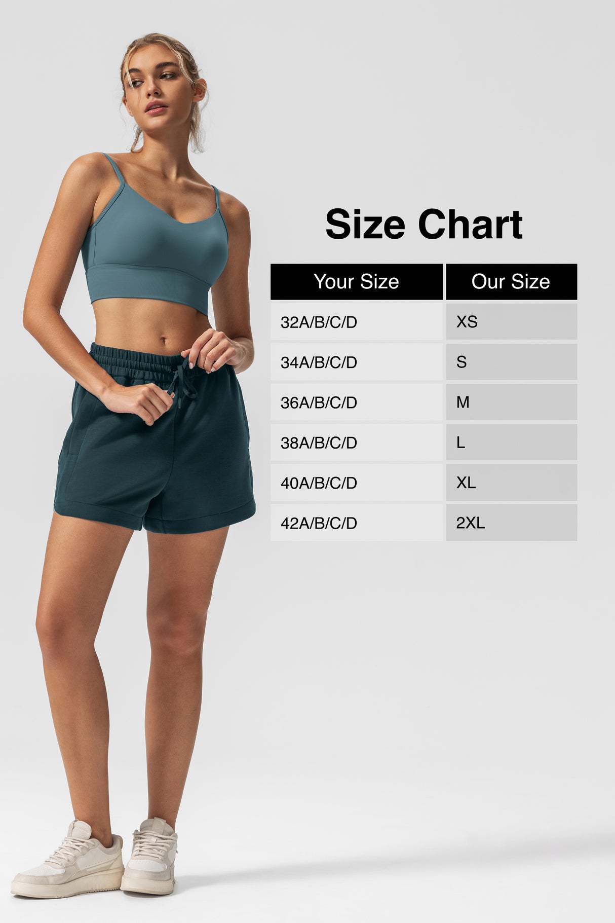 Reggiseno yoga imbottito a coste con scollo a V Echo | Reggiseno sportivo leggero da donna