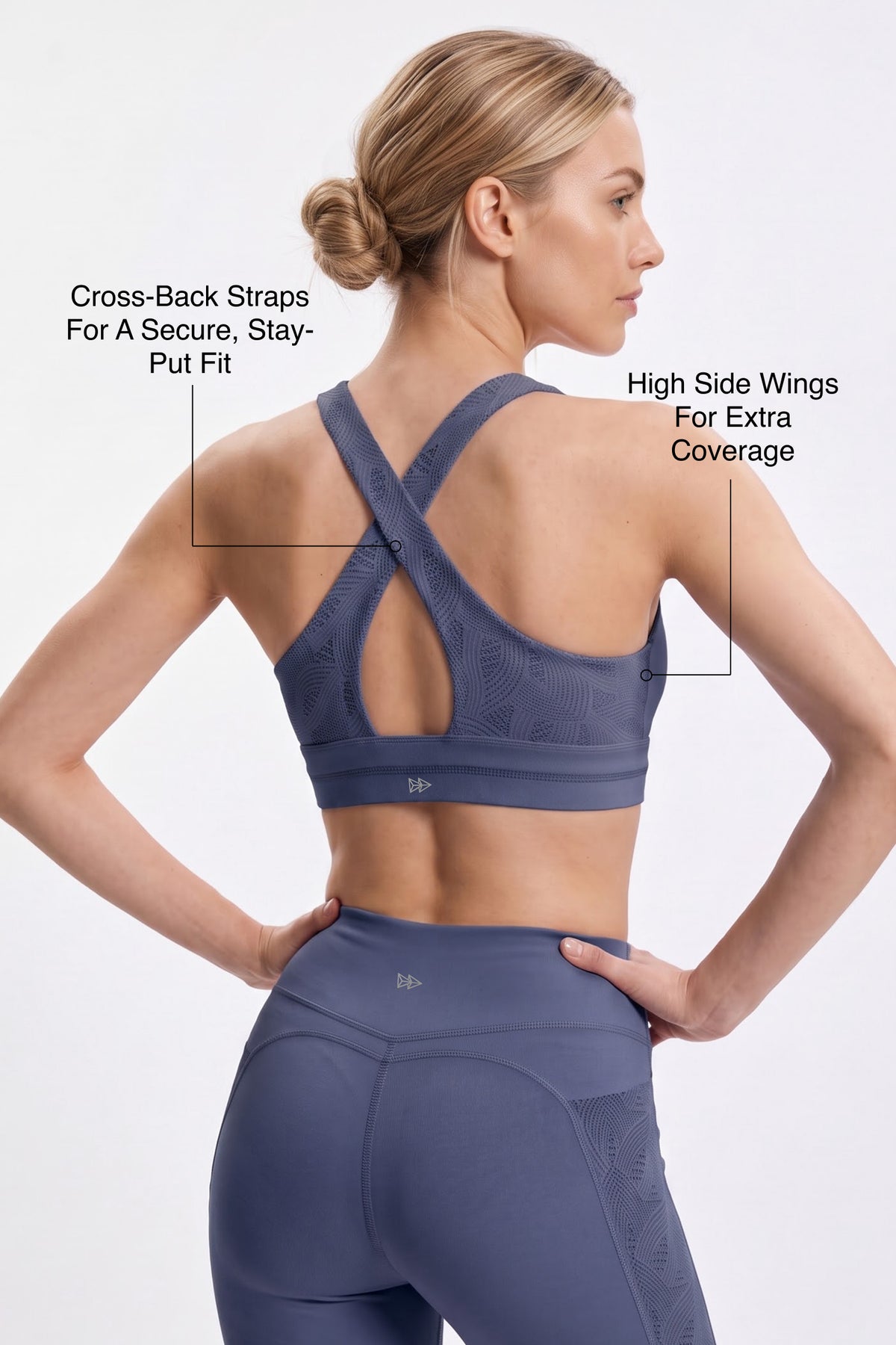 Anywhere™ Cross-Back Texture Mesh Light Support Sports Bra | Women's Light Support Sports Bra Best For Yoga, HIIT