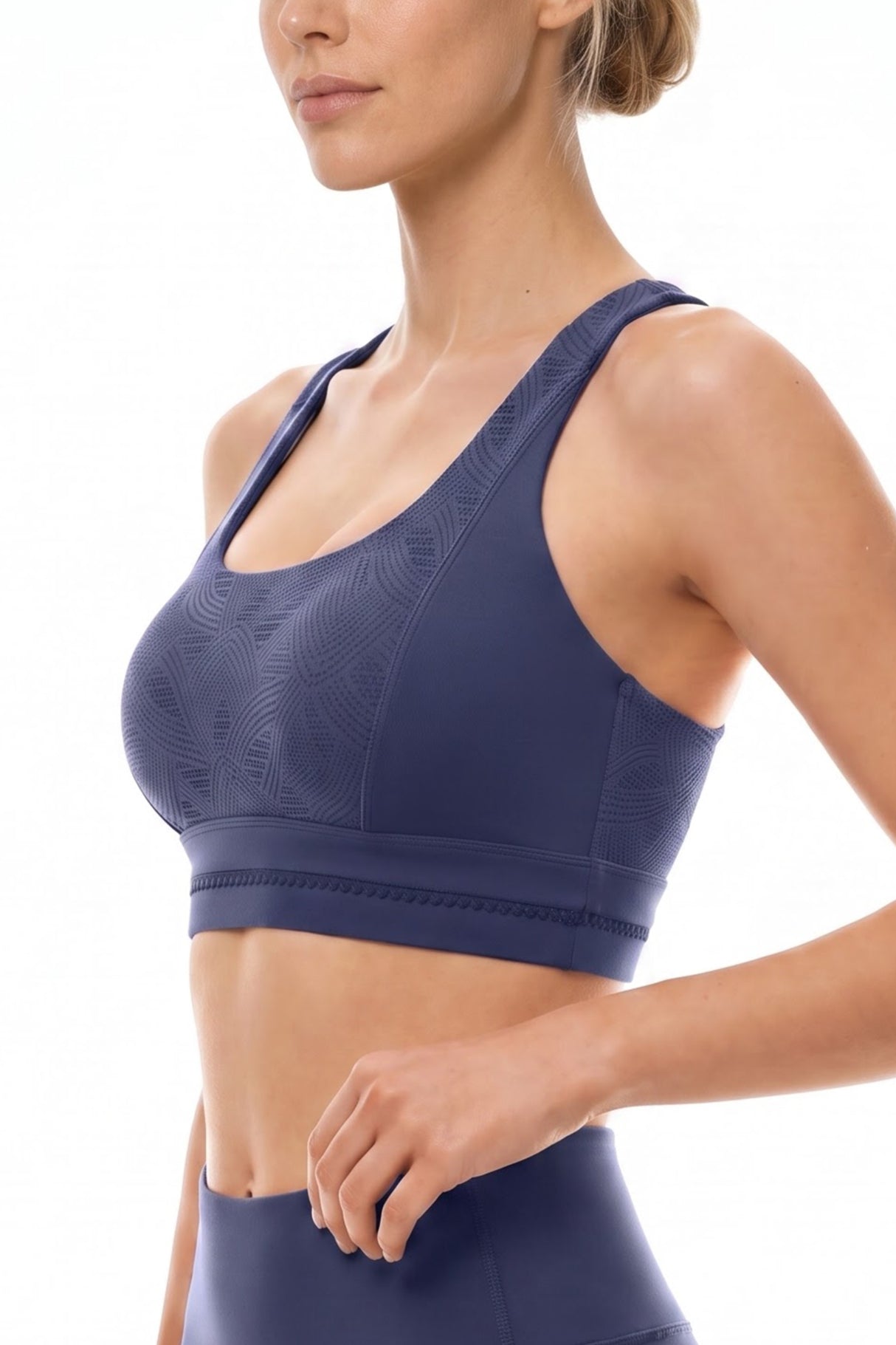 Anywhere™ Cross-Back Texture Mesh Light Support Sports Bra | Women's Light Support Sports Bra Best For Yoga, HIIT