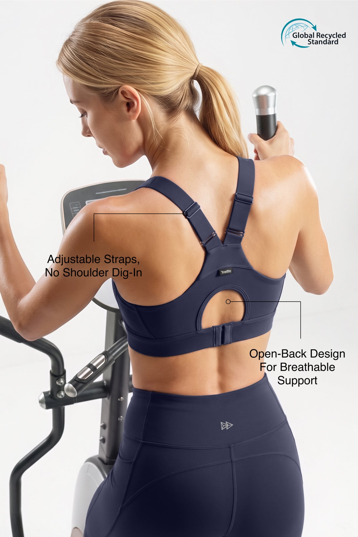 Power™ Adjustable Crisscross Straps With Mesh Sports Bra | High Support for Running, HIIT & Training