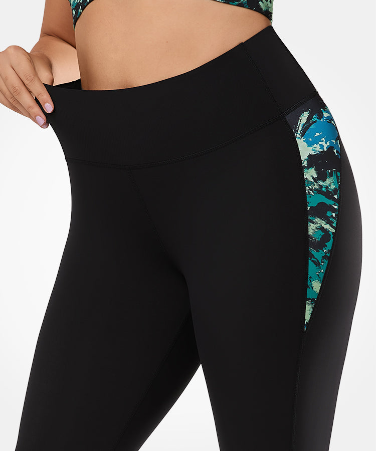 Echo Abstract Print Stretchy Running Leggings | Women's High Support Leggings