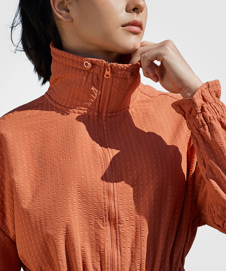 Shift Textured Drawstring Waist Fleece lined Jacket | Women's Sports Jacket