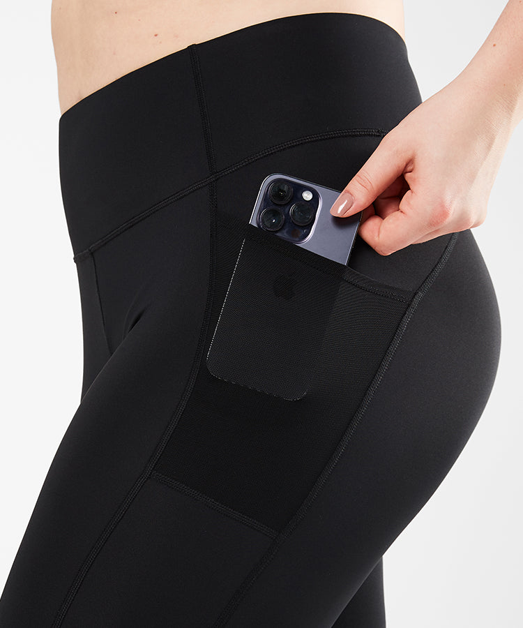 Leggings elásticos de running de cintura alta con bolsillos de malla | Leggings de alta sujeción para mujer