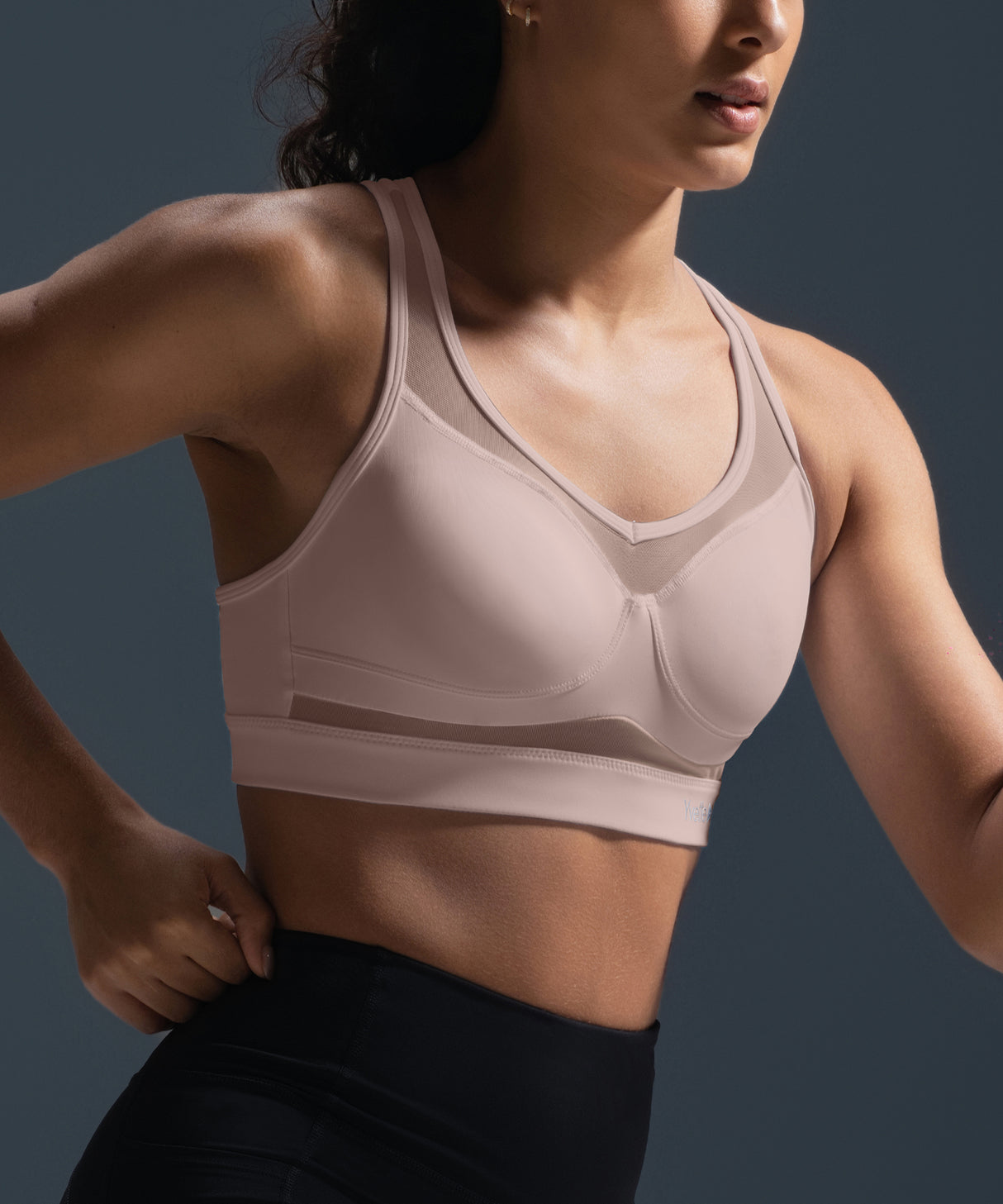 Reggiseno da corsa imbottito in rete con scollo a V Shift | Reggiseno sportivo ad alto sostegno da donna