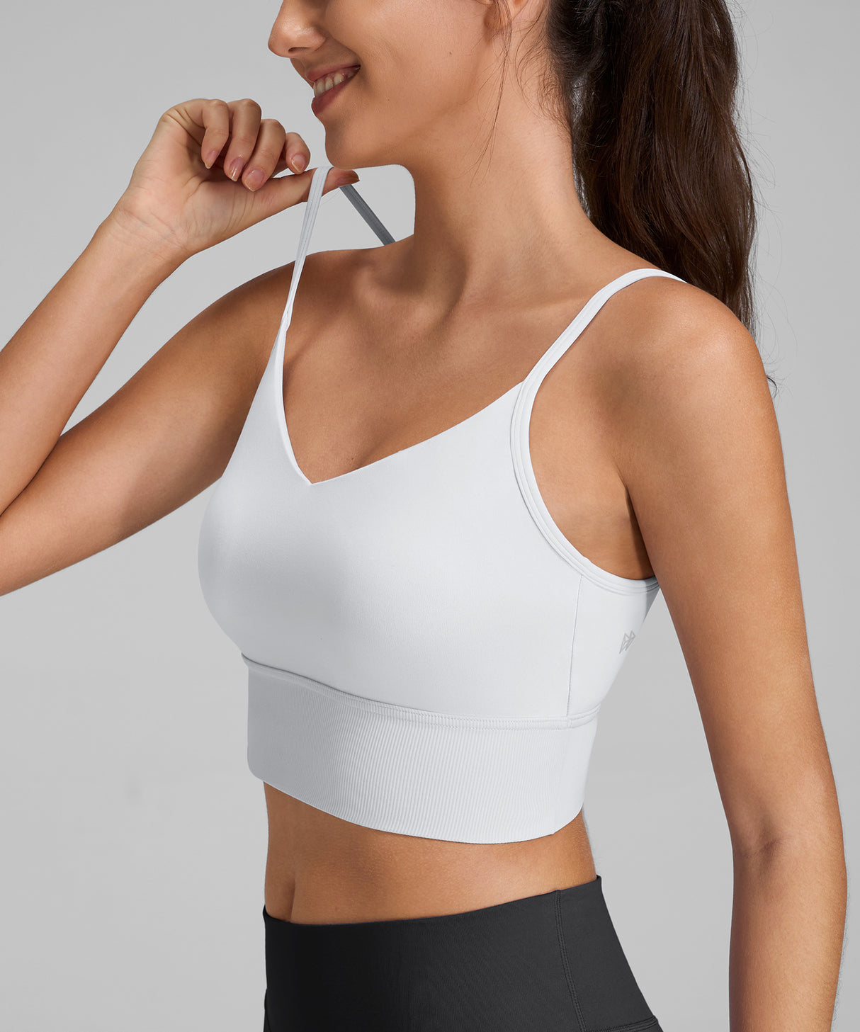 Echo V-Neck Ribbed Padded Yoga Bra | Women's Light Support Sports Bra