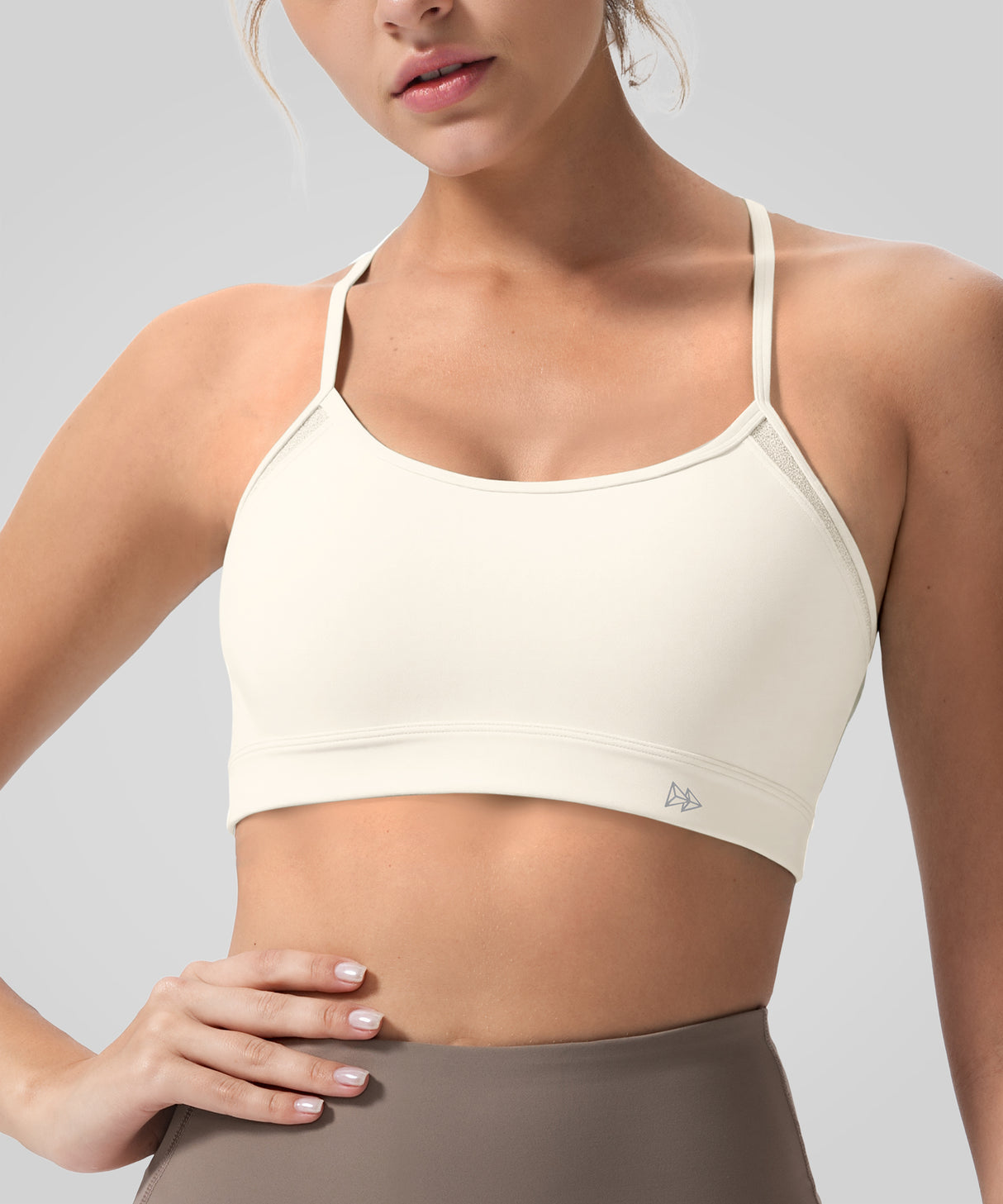 Anywhere Double Strap Sheer Mesh Yoga Bra| Women's Light Support Sports Bra