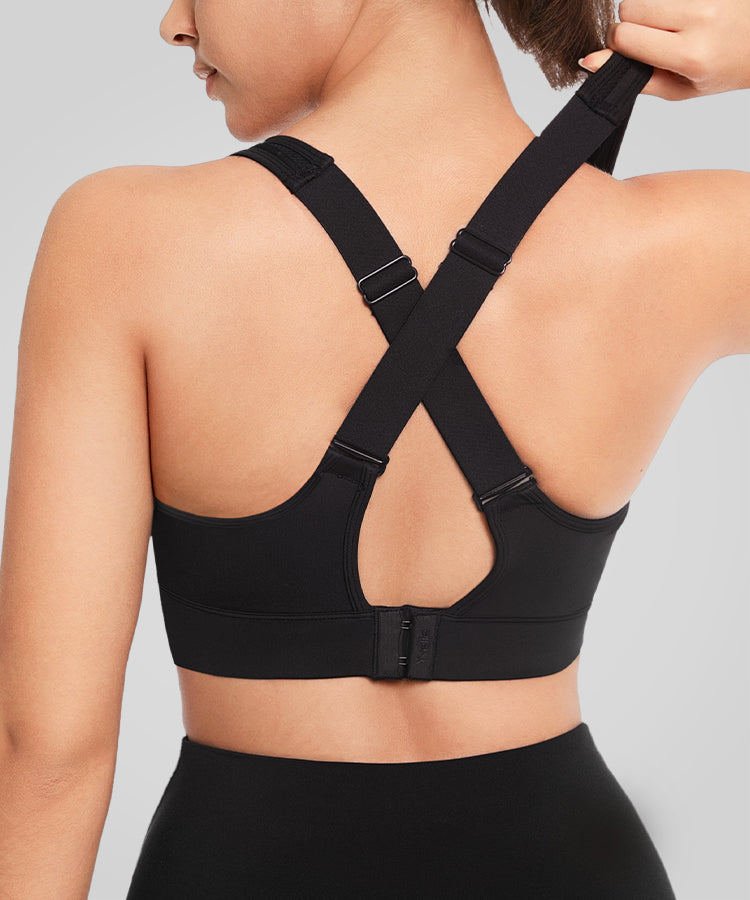 Sujetador deportivo transpirable con espalda cruzada y acolchado para correr | Sujetador deportivo de alta sujeción para mujer Sujetador deportivo transpirable con espalda cruzada y acolchado para correr | Sujetador deportivo de alta sujeción para mujer