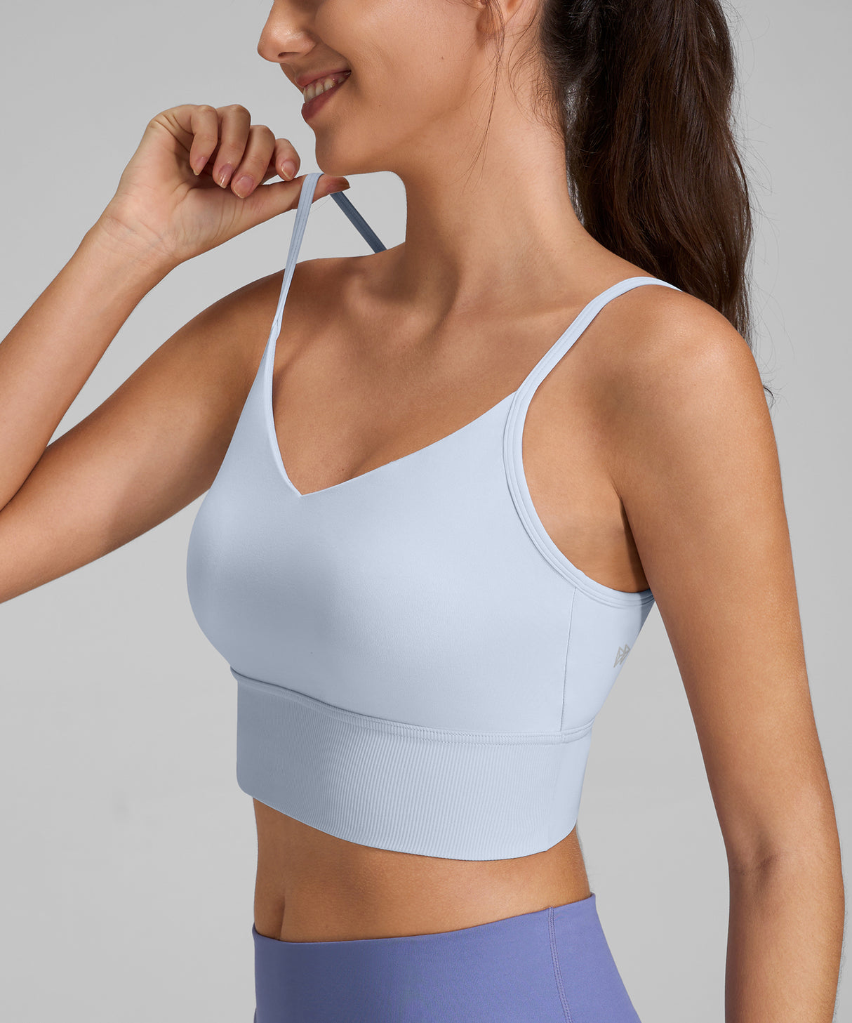 Echo V-Neck Ribbed Padded Yoga Bra | Women's Light Support Sports Bra