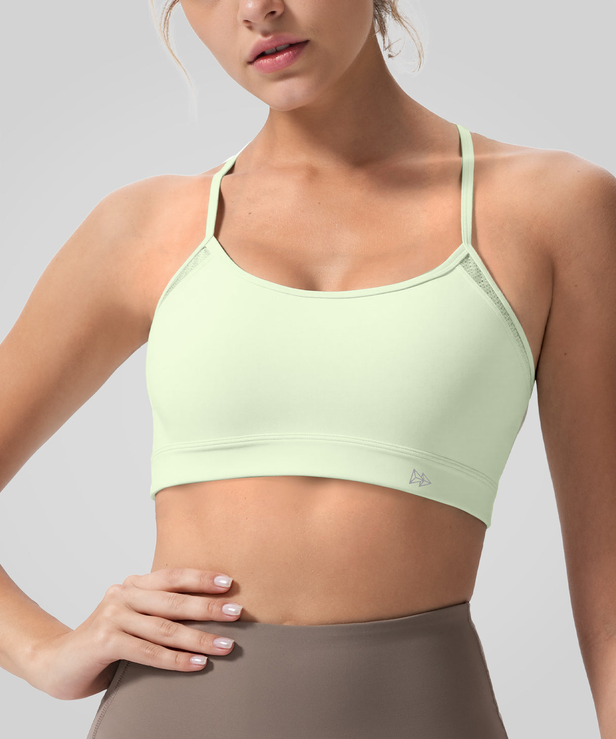 Anywhere Double Strap Sheer Mesh Yoga Bra| Women's Light Support Sports Bra