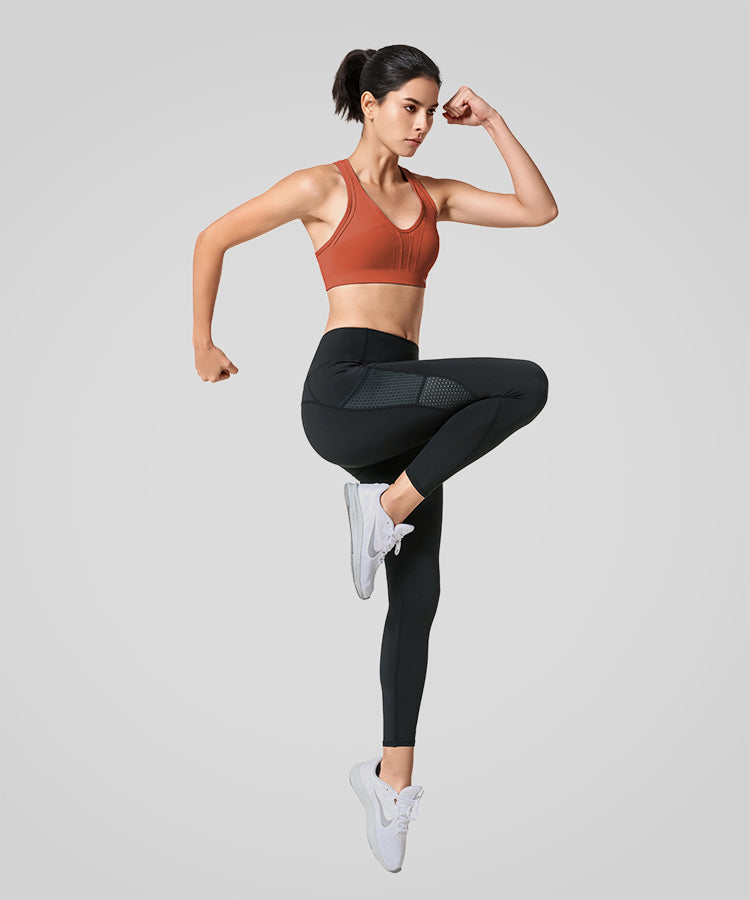 Power Cross Back Padded Running Bra | Women's High Support Sports Bra