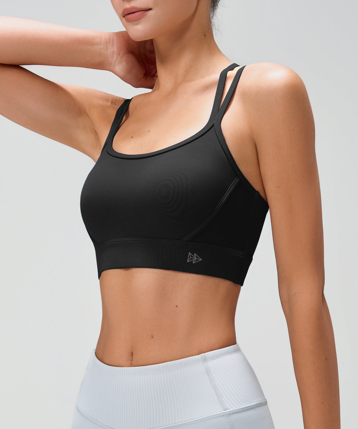 Sujetador de yoga con almohadillas fijas y espalda cruzada Anywhere | Sujetador deportivo de sujeción ligera para mujer