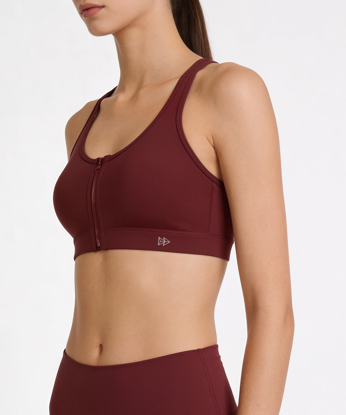 Shift Front Zip Sewn-in Pads Racerback Running Bra | Women's High Support Sports Bra Shift Front Zip Sewn-in Pads Racerback Running Bra | Women's High Support Sports Bra