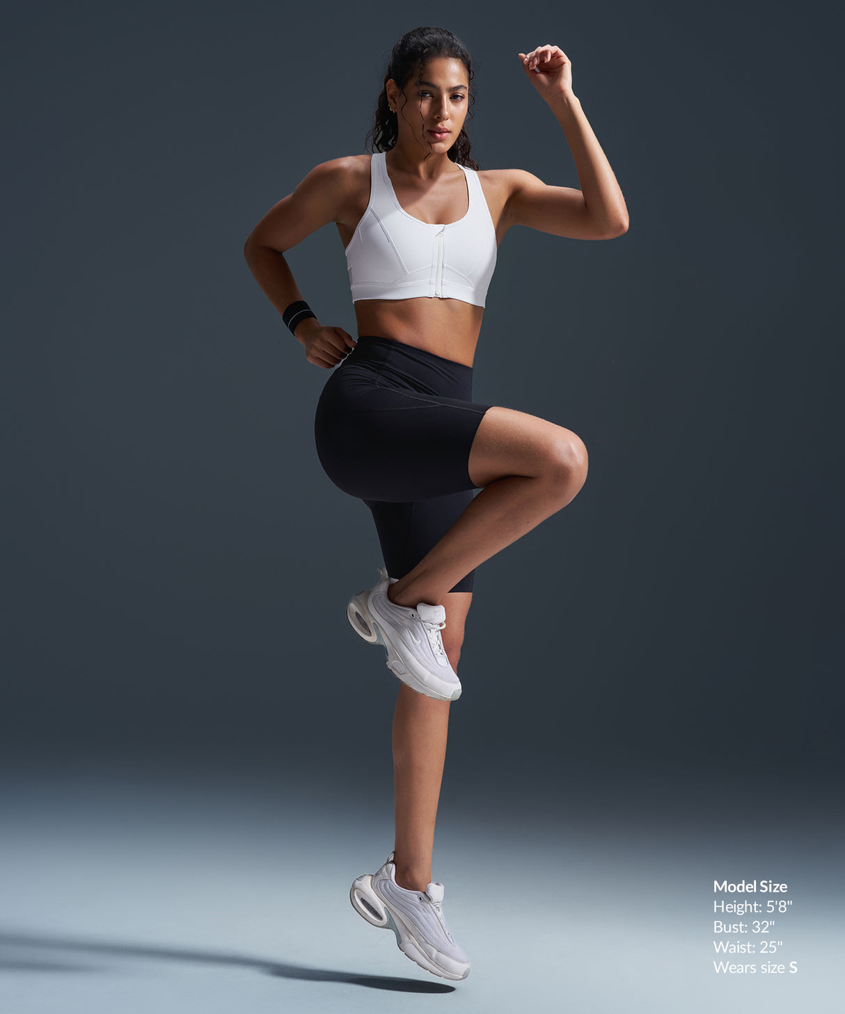 Enfold Zip Front Mesh Racerback Padded Running Bra | Women's High Support Sports Bra