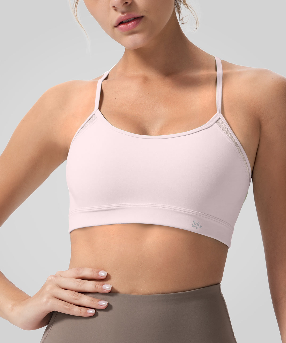 Anywhere Double Strap Sheer Mesh Yoga Bra| Women's Light Support Sports Bra