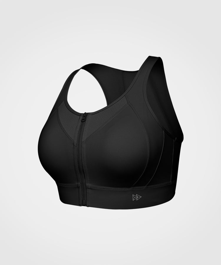Echo Jacquard Mesh Zip Front Padded Running Bra | Women's High Support Sports Bra Echo Jacquard Mesh Zip Front Padded Running Bra | Women's High Support Sports Bra