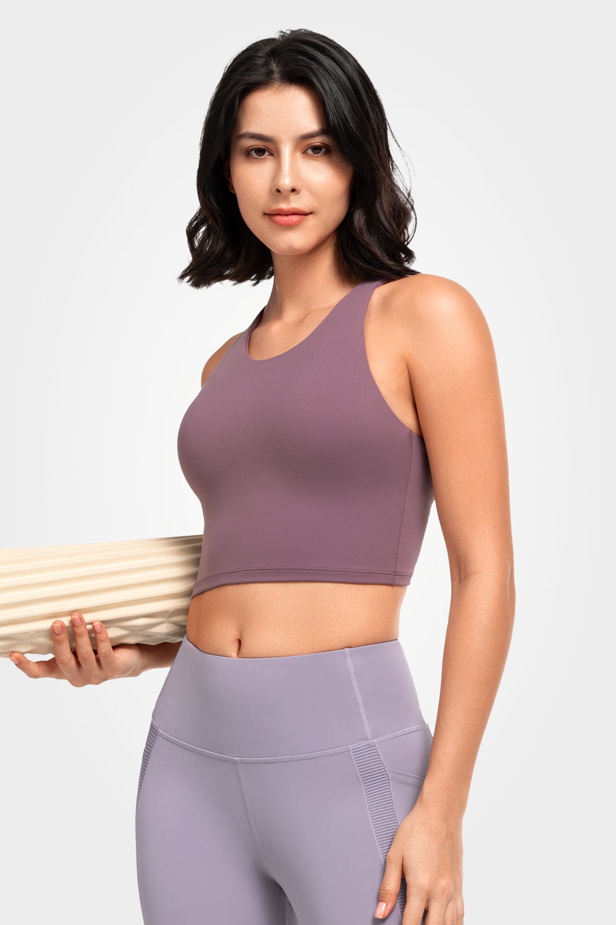 Reggiseno yoga imbottito con scollo a barchetta e spalline sottili | Reggiseno sportivo con supporto leggero da donna