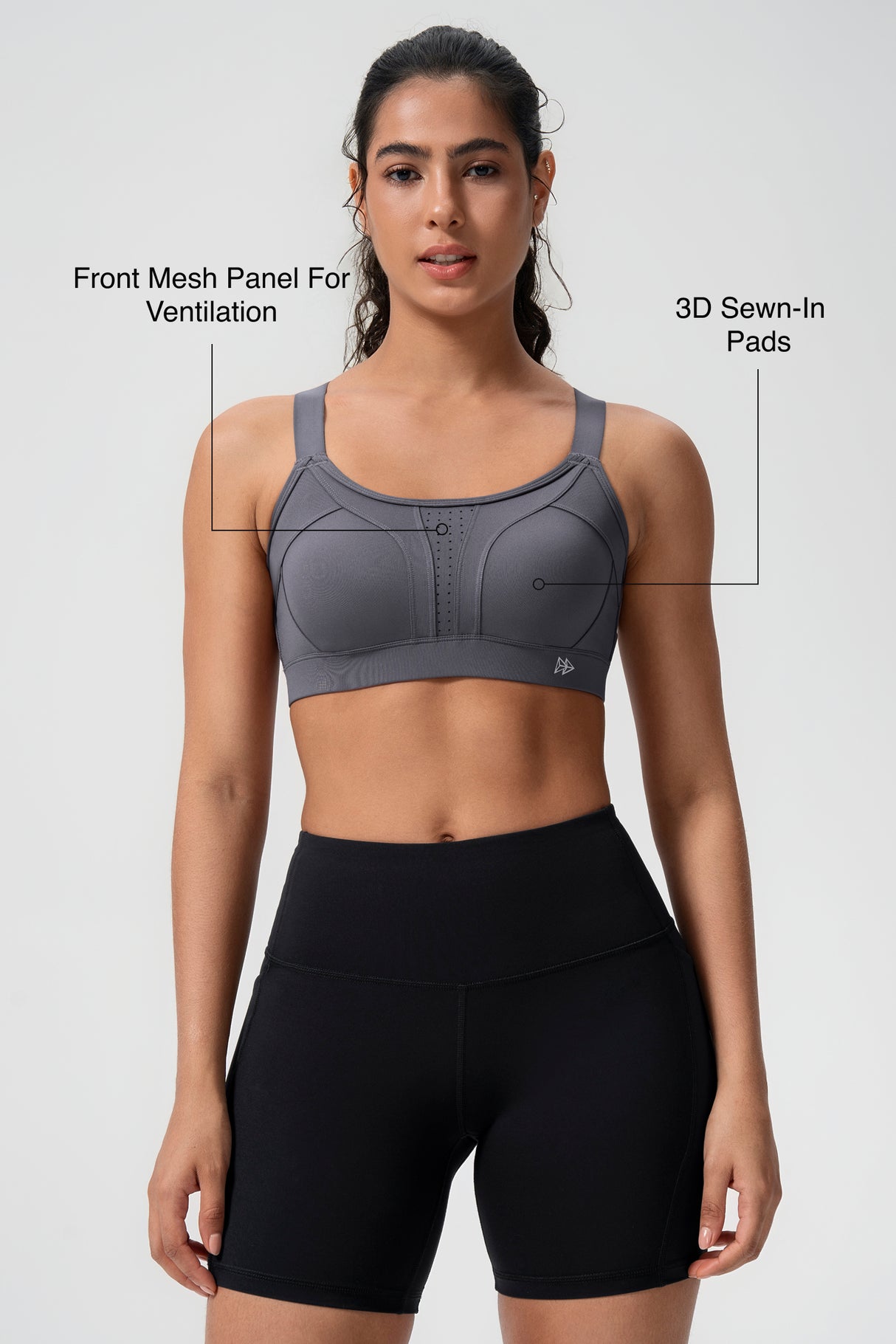 Power™ Adjustable Crisscross Padded Running Bra | Women's High Support Sports Bra