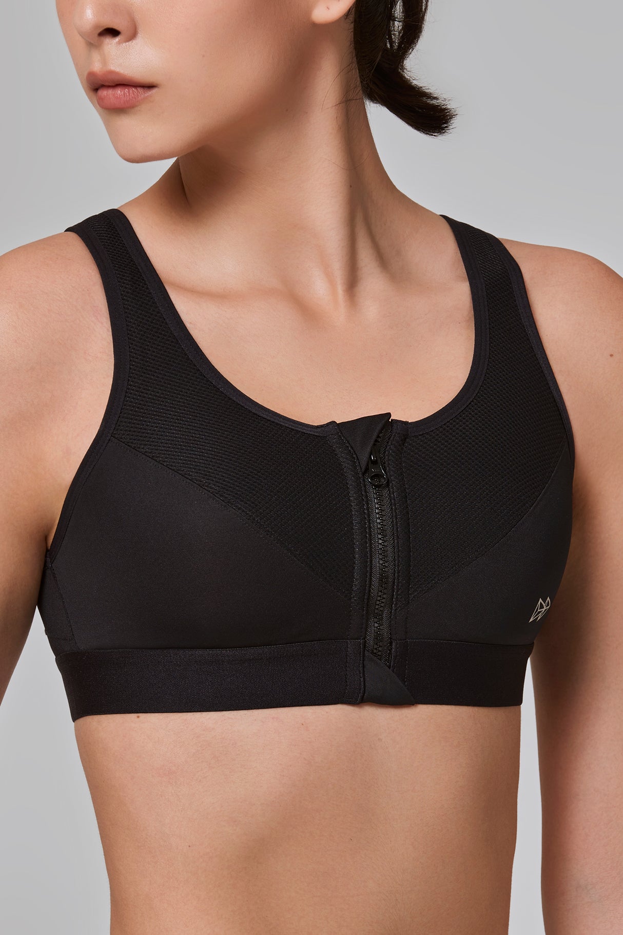 Zip-Front Unpadded High-Support Sports Bra | Women's High Support Sports Bra