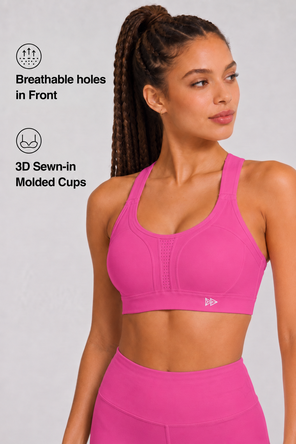 Power Adjustable Crisscross Padded Running Bra | Women's High Support Sports Bra