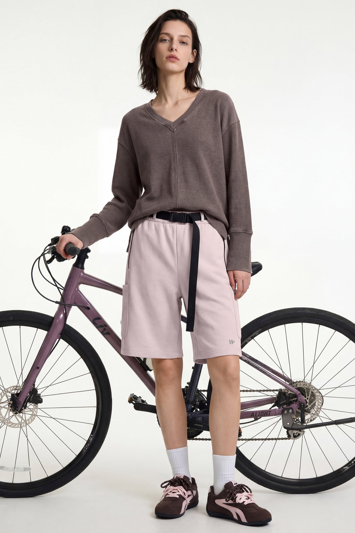 Anywhere™ V-Neck Stretch Relaxed-Fit Sweatshirt | Women's Sports Sweatshirt