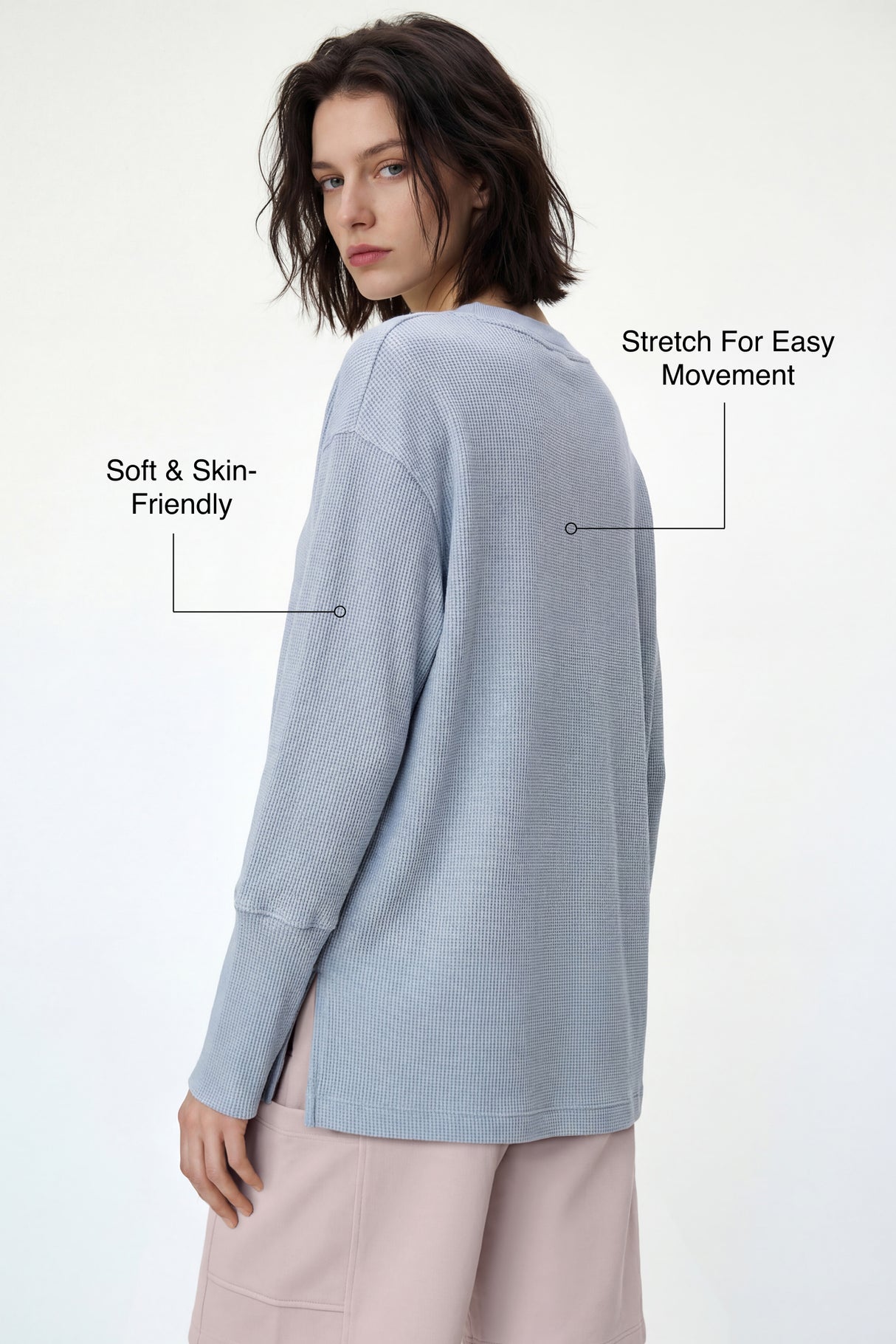Anywhere™ V-Neck Stretch Relaxed-Fit Sweatshirt | Women's Sports Sweatshirt