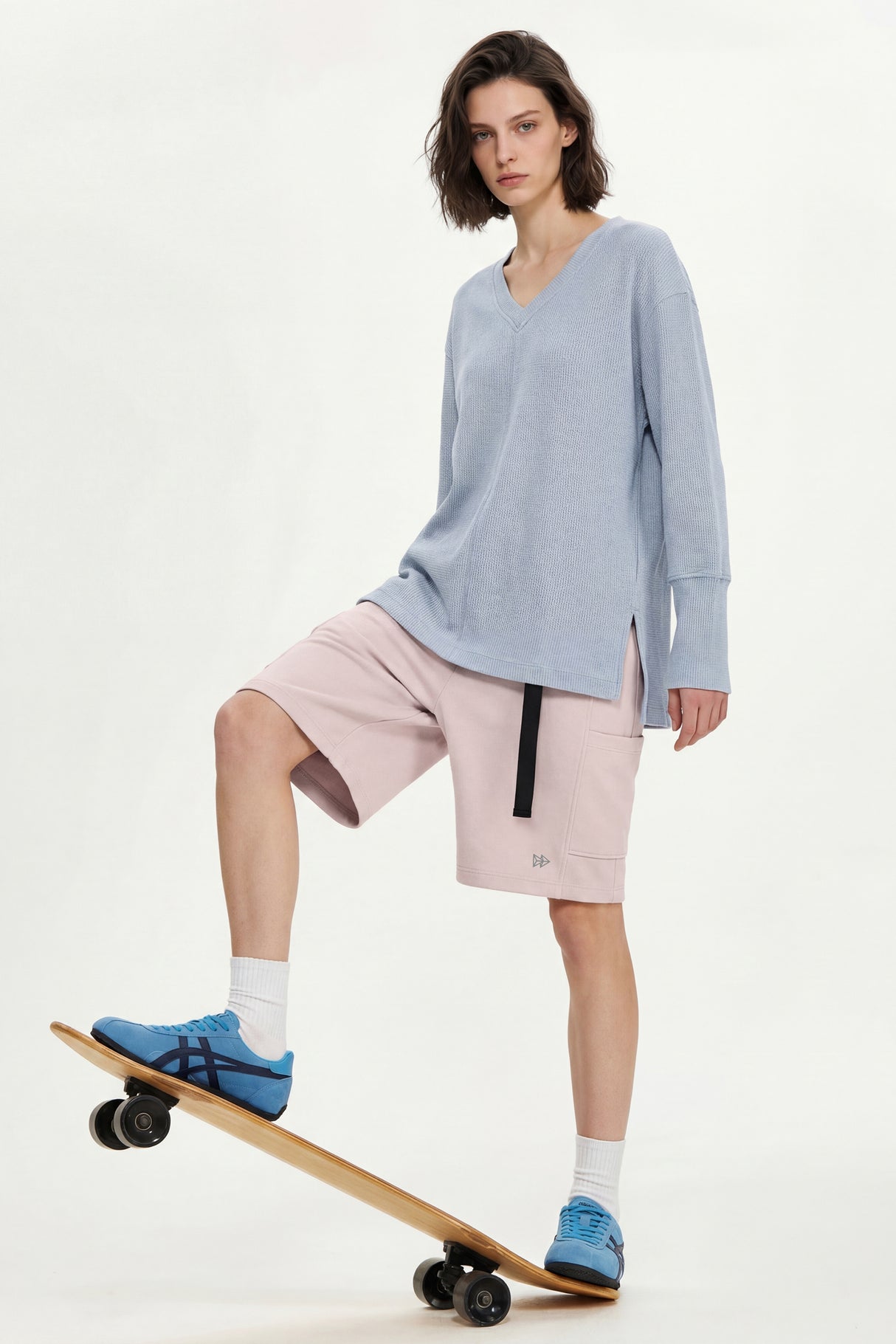 Anywhere™ V-Neck Stretch Relaxed-Fit Sweatshirt | Women's Sports Sweatshirt