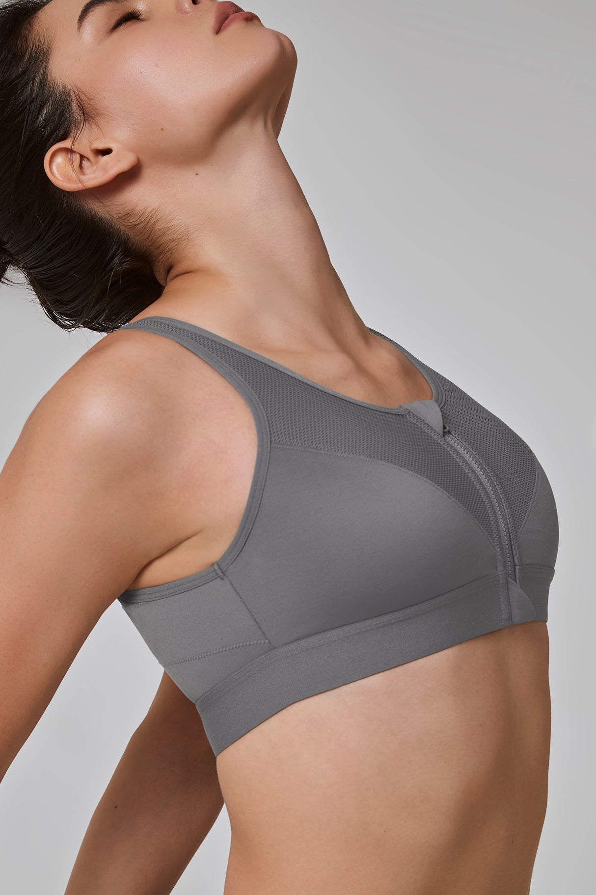 Zip-Front Unpadded High-Support Sports Bra | Women's High Support Sports Bra