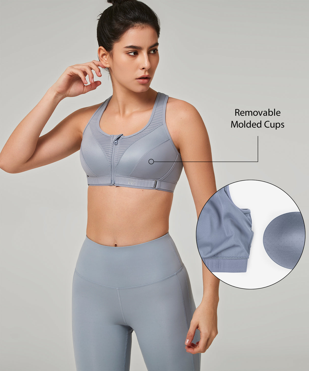 Sujetador para correr acolchado y ajustable Power | Sujetador deportivo de alta sujeción para mujer