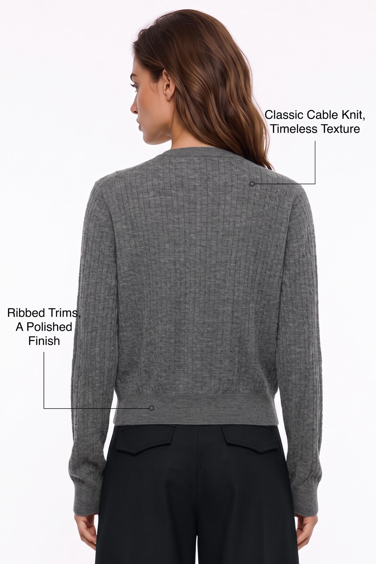 Anywhere™ Refined Cable-Knit Wool Cardigan | Women's Sweaters & Cardigans