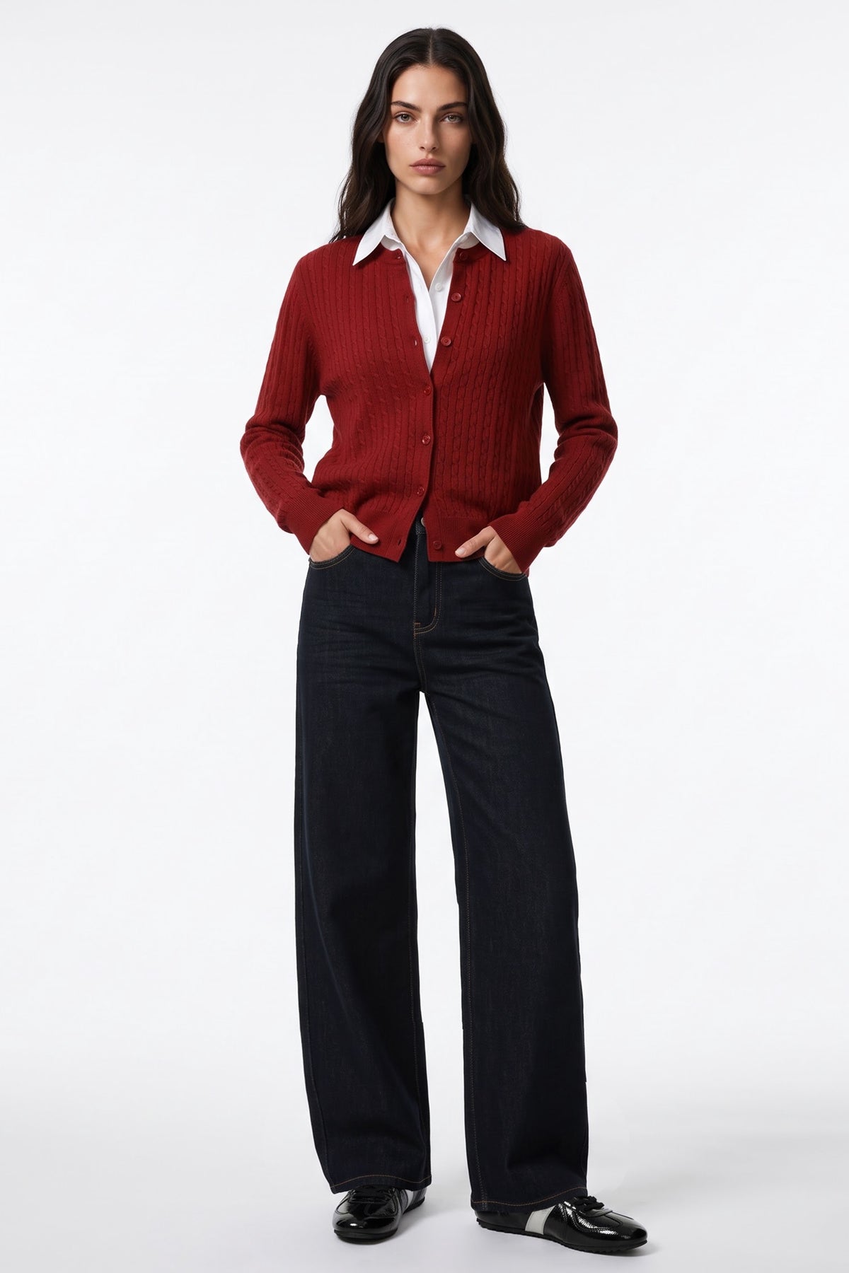 Anywhere™ Refined Cable-Knit Wool Cardigan | Women's Sweaters & Cardigans