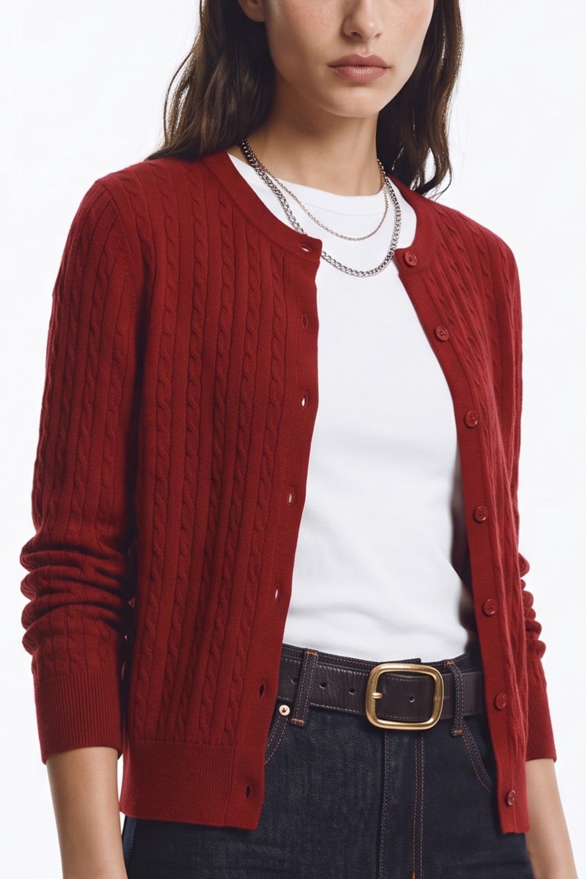 Anywhere™ Refined Cable-Knit Wool Cardigan | Women's Sweaters & Cardigans