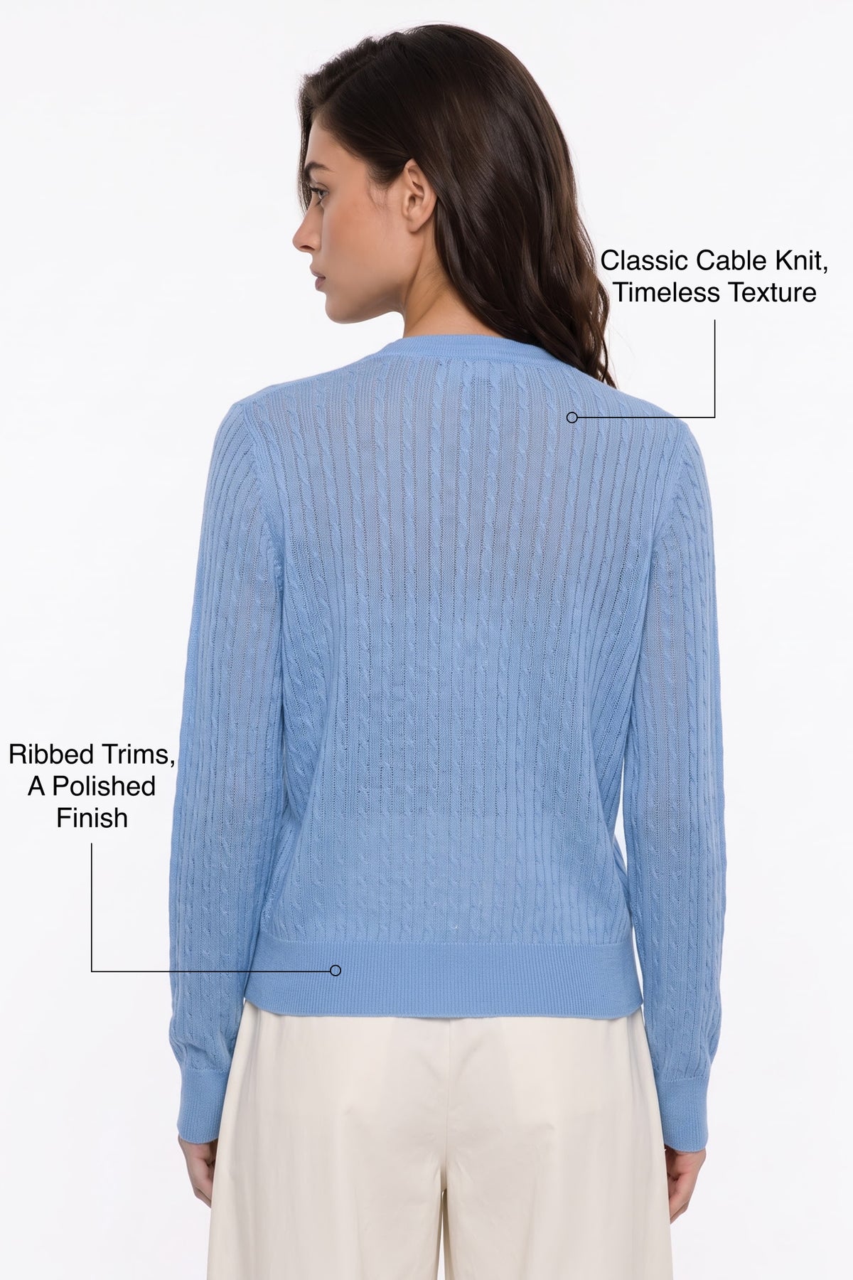 Anywhere™ Refined Cable-Knit Wool Cardigan | Women's Sweaters & Cardigans