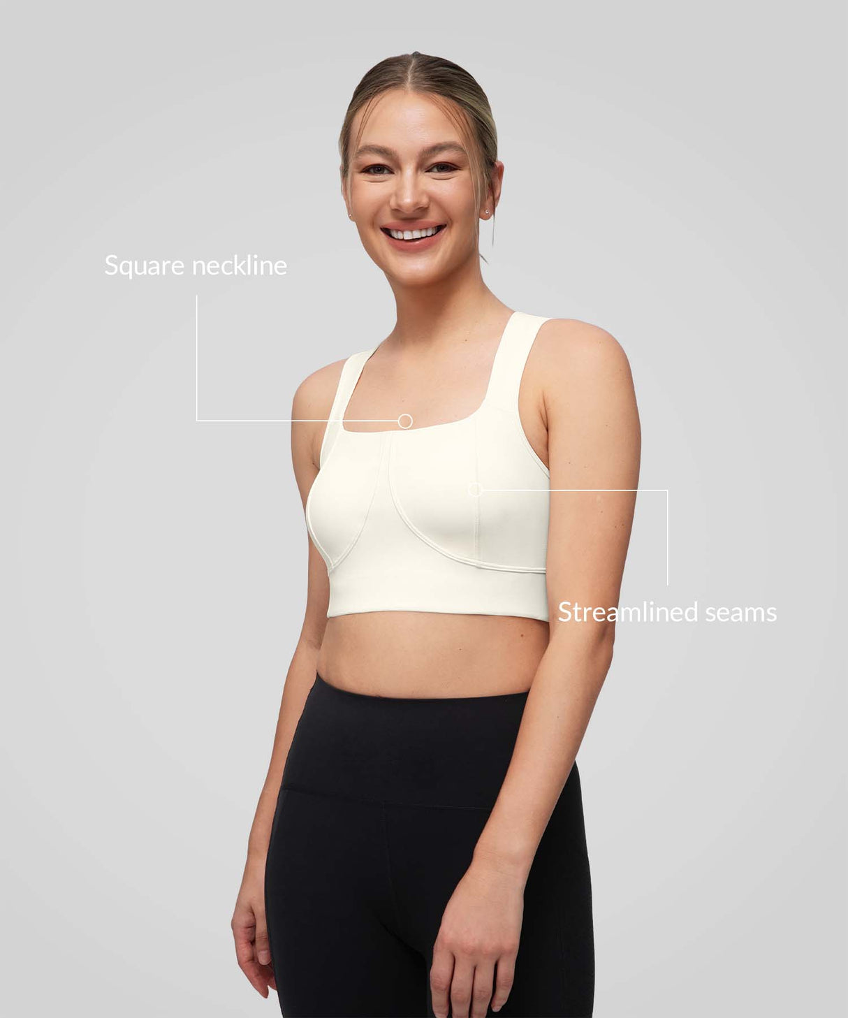 Sculpt Sleek Underbust Contour Seam Yoga Bra| Women's Light Support Sports Bra