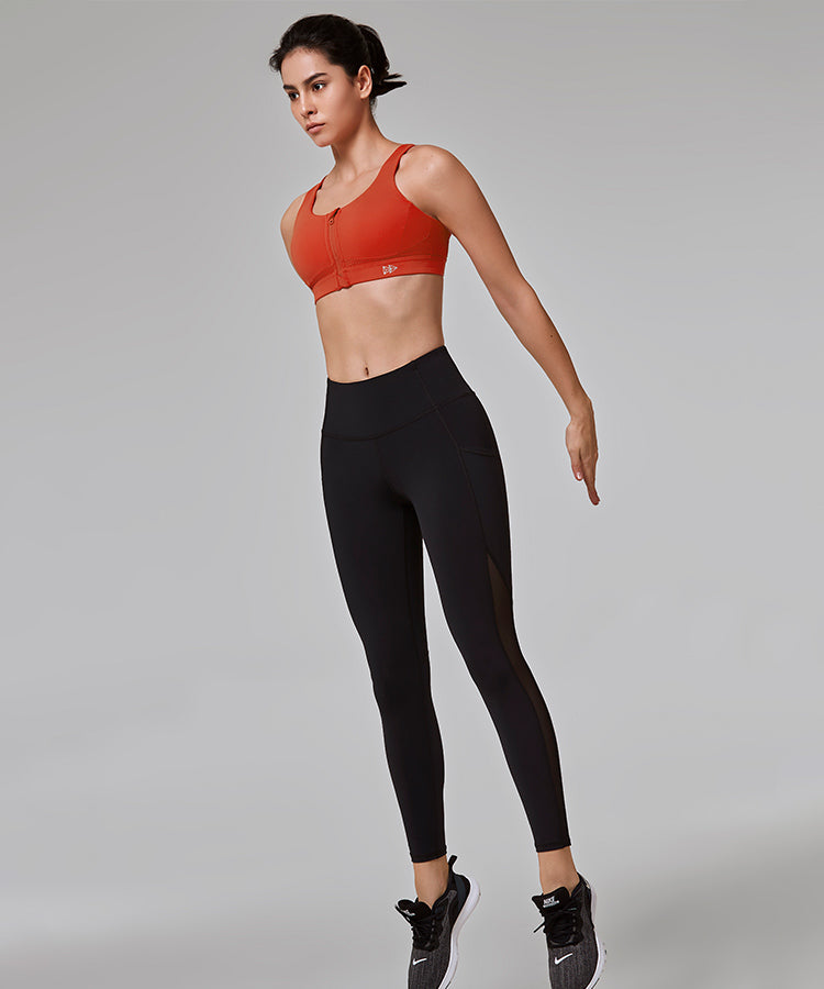 Power Zip Front Criss Cross Vadderad Löpar-BH | Sport-BH med högt stöd för kvinnor Power Zip Front Criss Cross Vadderad Löpar-BH | Sport-BH med högt stöd för kvinnor
