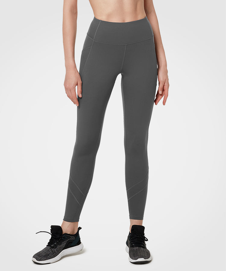 Lululemon Fast And Free 7/8 Leggings 4 Womens Pockets Run Reflective Black  - Athletic apparel