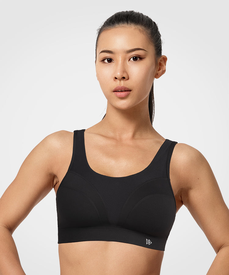 Energy Empower U/W Lightly Padded Convertible Sports Bra, Black Ditsy