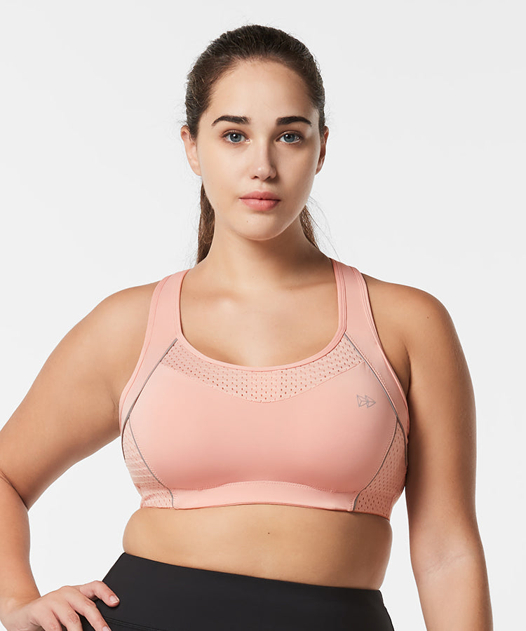 Buy Yvette High Impact Sports Bras for Women Plus Size Racerback Workout  Bra for Running Fitness, Orange Red, XX-Large Plus at